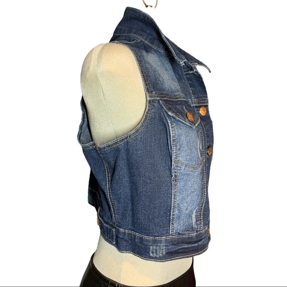 UK2LA Blue Jean Jacket Vest Size L - Picture 3 of 11